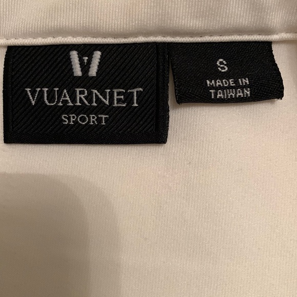 VUARNET Sport- Ladies white small collar V-neck golf top - Picture 2 of 4